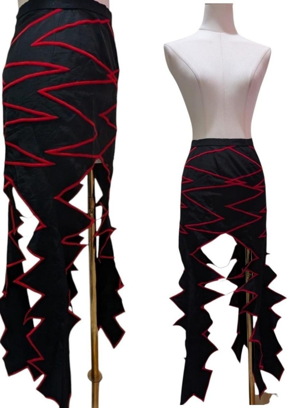 Avant Garde Black/Red Beaded Maxi Skirt (fits Small best) ‼️open to Offers